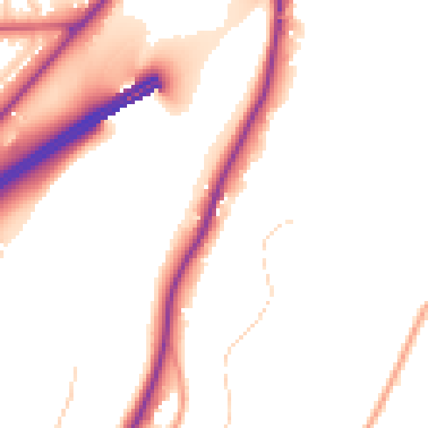 Daytime road noise heatmap for GU26 6BB