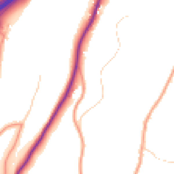 Daytime road noise heatmap for GU26 6BD