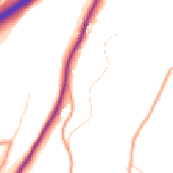 Daytime road noise heatmap for GU26 6BE