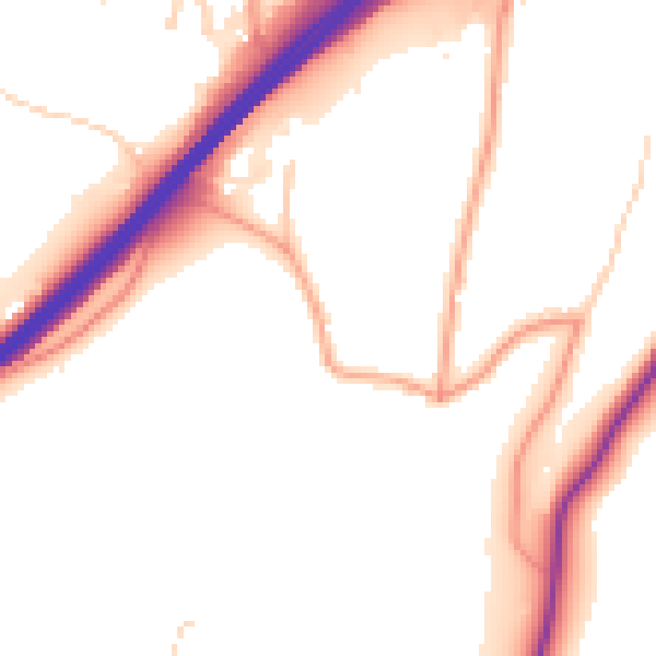 Daytime road noise heatmap for GU26 6BN