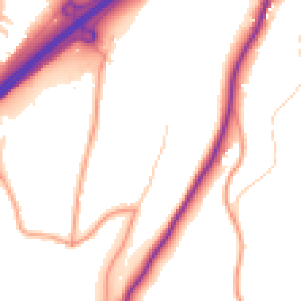 Daytime road noise heatmap for GU26 6BP