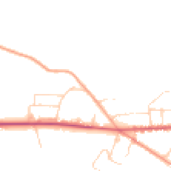 Daytime road noise heatmap for GU26 6DH