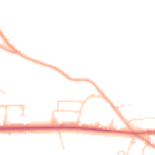 Daytime road noise heatmap for GU26 6DJ