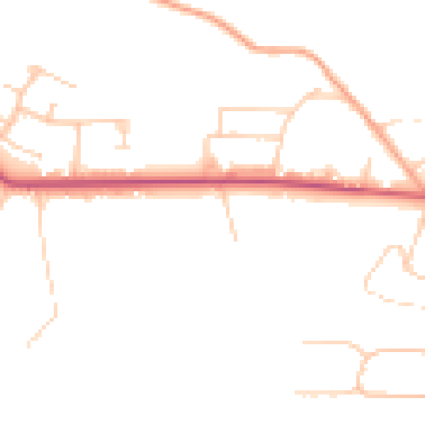 Daytime road noise heatmap for GU26 6DL