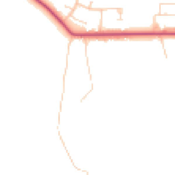 Daytime road noise heatmap for GU26 6DR