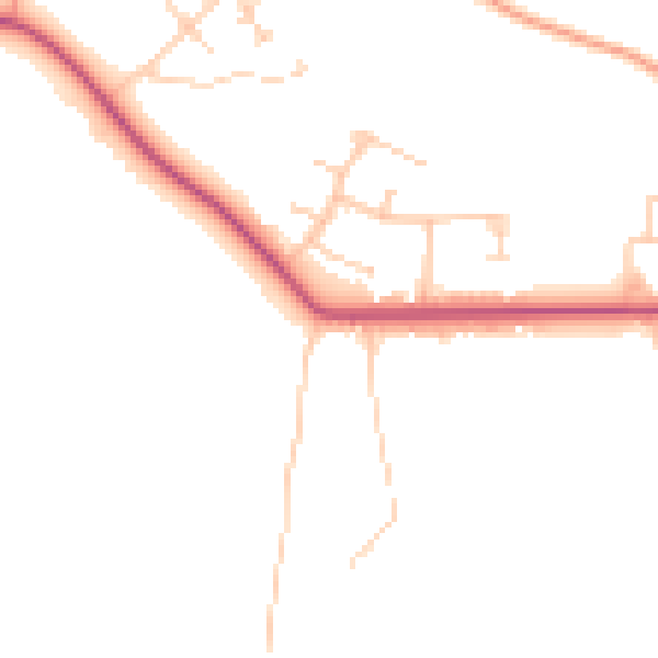 Daytime road noise heatmap for GU26 6DS