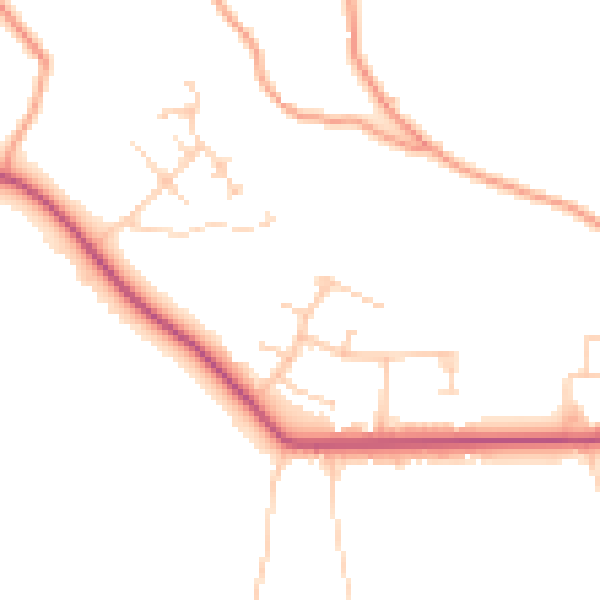 Daytime road noise heatmap for GU26 6DY