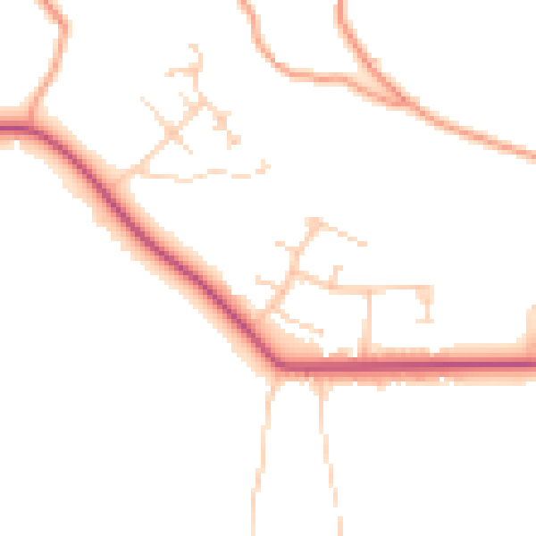 Daytime road noise heatmap for GU26 6DZ