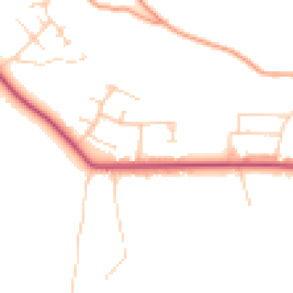 Daytime road noise heatmap for GU26 6EE