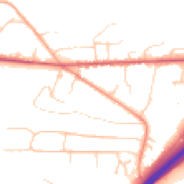 Daytime road noise heatmap for GU26 6GA