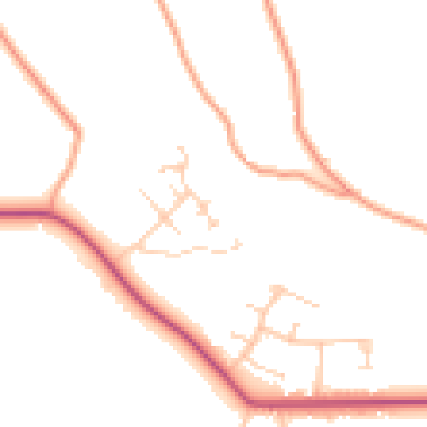 Daytime road noise heatmap for GU26 6GX