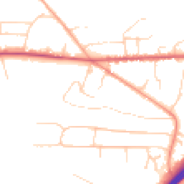 Daytime road noise heatmap for GU26 6HL