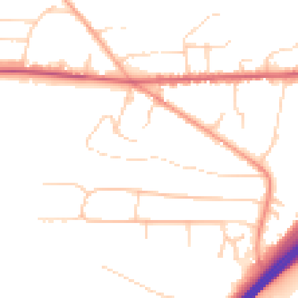 Daytime road noise heatmap for GU26 6HN