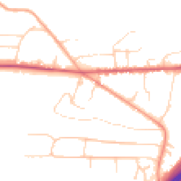 Daytime road noise heatmap for GU26 6HQ