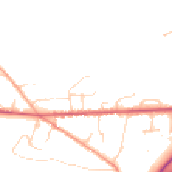Daytime road noise heatmap for GU26 6JR