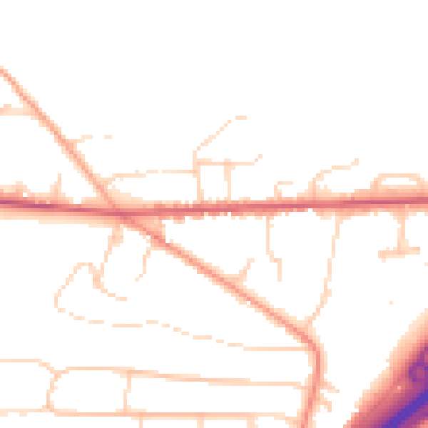 Daytime road noise heatmap for GU26 6LD