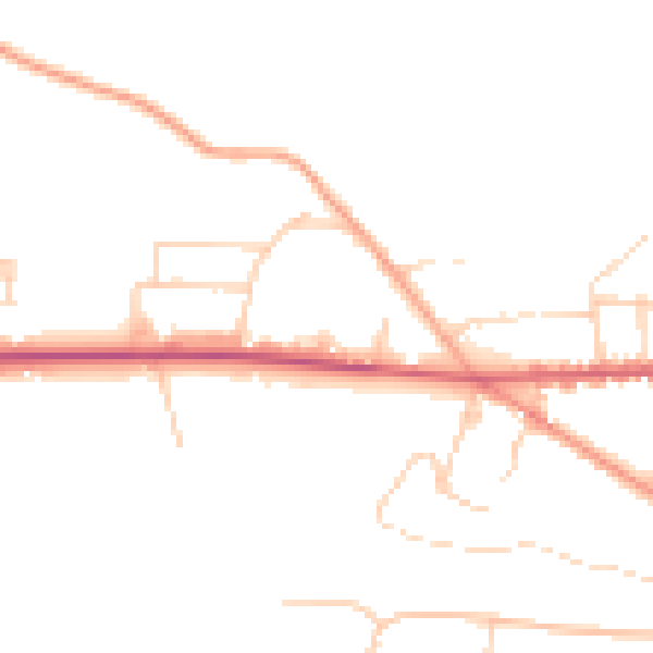Daytime road noise heatmap for GU26 6LN