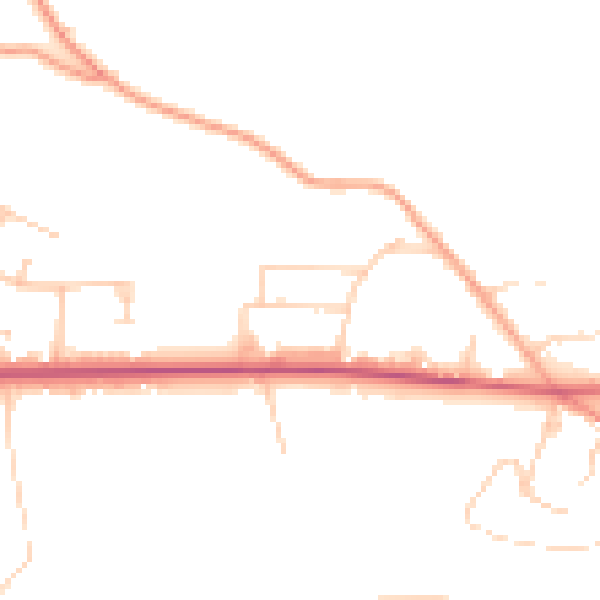 Daytime road noise heatmap for GU26 6LS