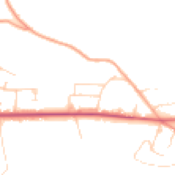 Daytime road noise heatmap for GU26 6LT