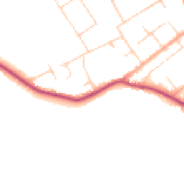 Daytime road noise heatmap for GU26 6NS