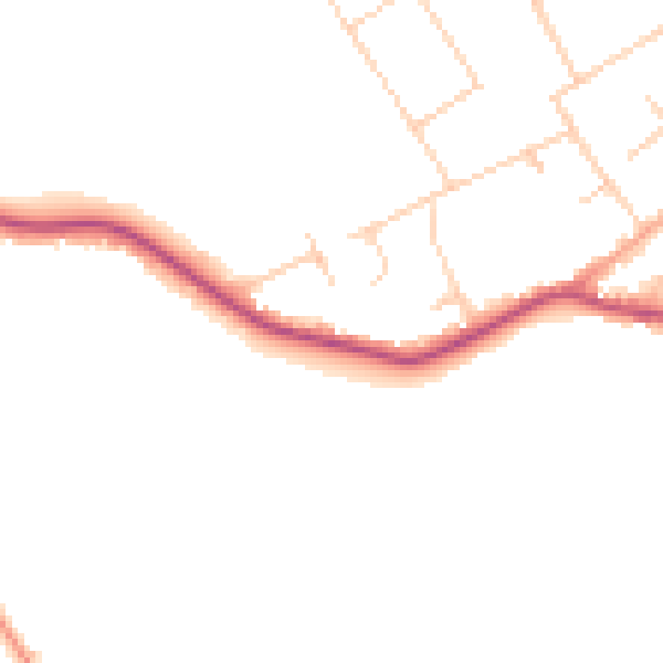 Daytime road noise heatmap for GU26 6PE