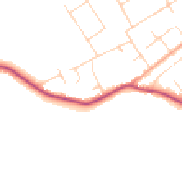 Daytime road noise heatmap for GU26 6PL
