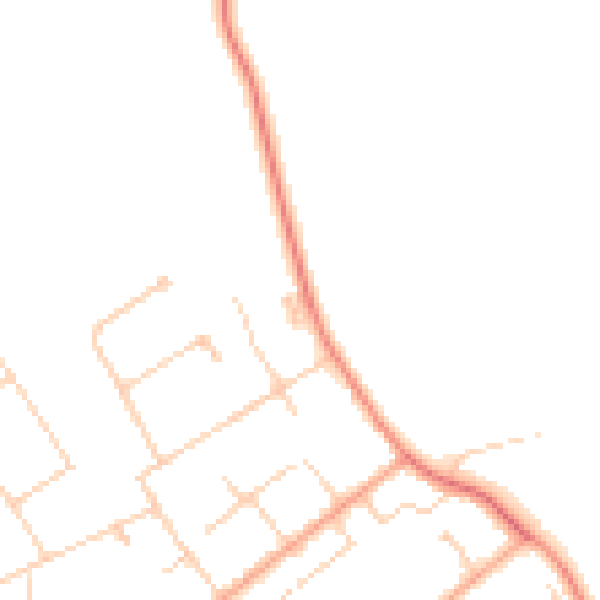Daytime road noise heatmap for GU26 6RJ