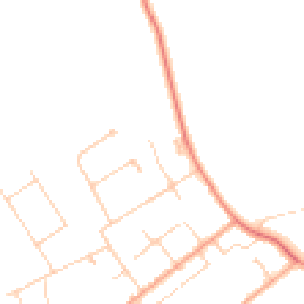 Daytime road noise heatmap for GU26 6SZ
