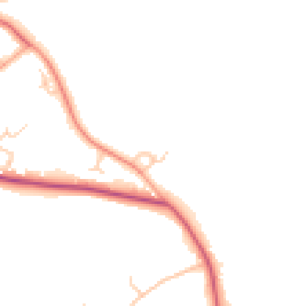 Daytime road noise heatmap for GU26 6UG