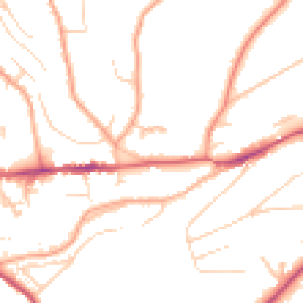 Daytime road noise heatmap for GU27 1AW