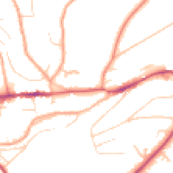 Daytime road noise heatmap for GU27 1BX