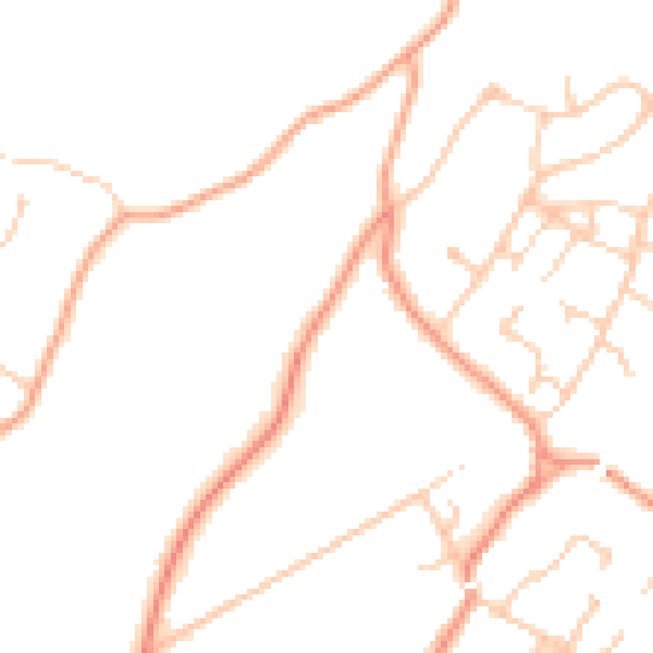 Daytime road noise heatmap for GU27 1DT