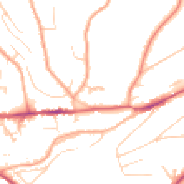 Daytime road noise heatmap for GU27 1ER