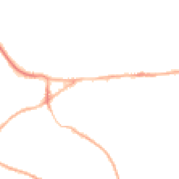 Night-time road noise heatmap for GU27 1LF