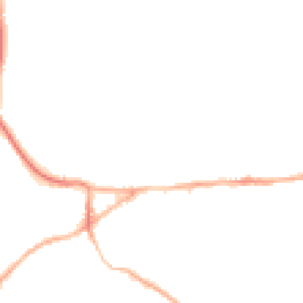 Night-time road noise heatmap for GU27 1LQ