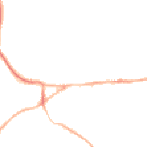 Night-time road noise heatmap for GU27 1NB