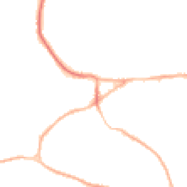 Night-time road noise heatmap for GU27 1NU