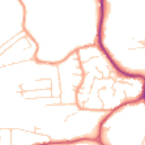 Daytime road noise heatmap for GU27 1PS