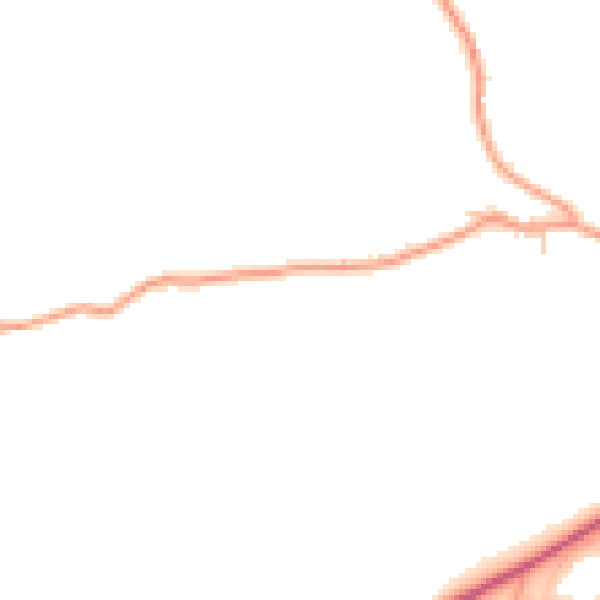 Daytime road noise heatmap for GU27 1QJ