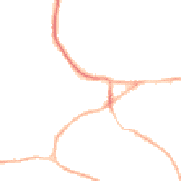 Night-time road noise heatmap for GU27 1RG