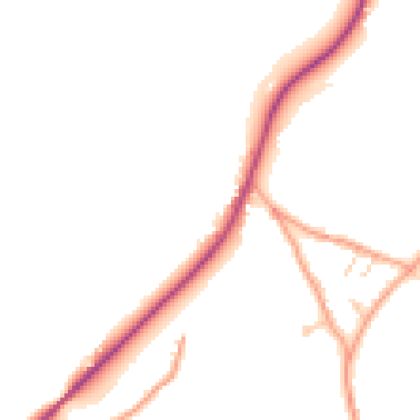 Daytime road noise heatmap for GU27 2DE