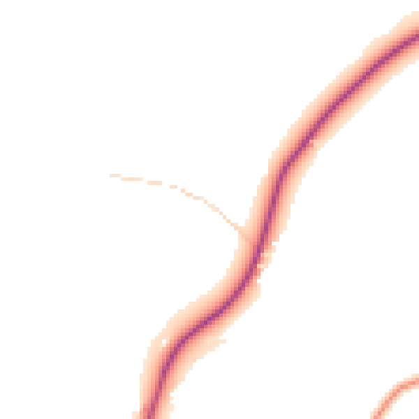 Daytime road noise heatmap for GU27 2DJ
