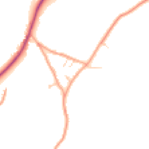 Daytime road noise heatmap for GU27 2DX