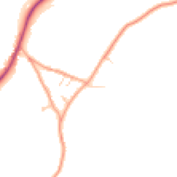 Daytime road noise heatmap for GU27 2DY