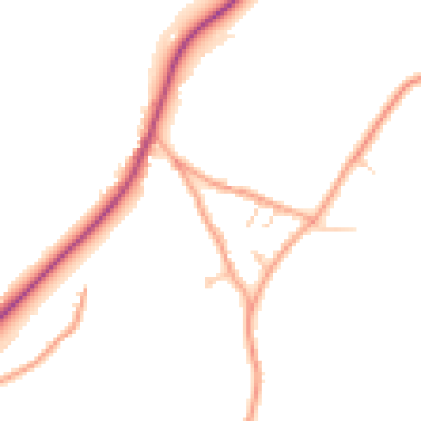 Daytime road noise heatmap for GU27 2ED