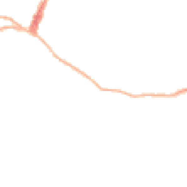 Night-time road noise heatmap for GU27 2HA