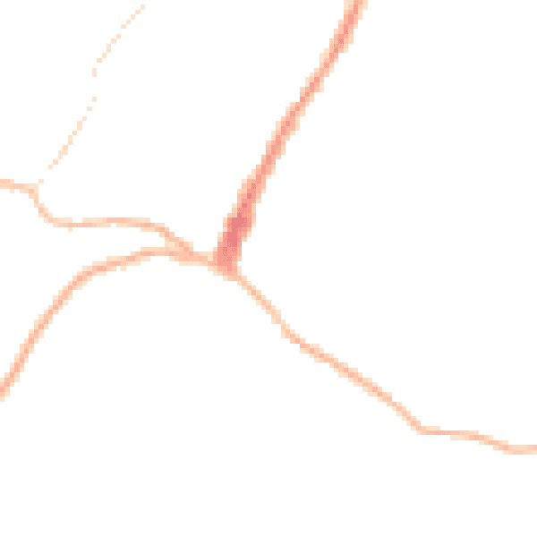 Night-time road noise heatmap for GU27 2HE