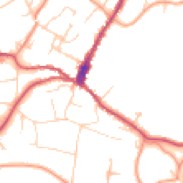 Daytime road noise heatmap for GU27 2HR