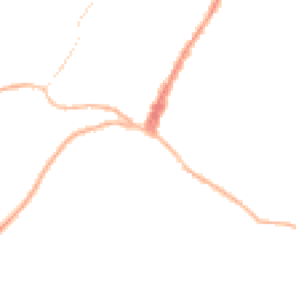Night-time road noise heatmap for GU27 2JT
