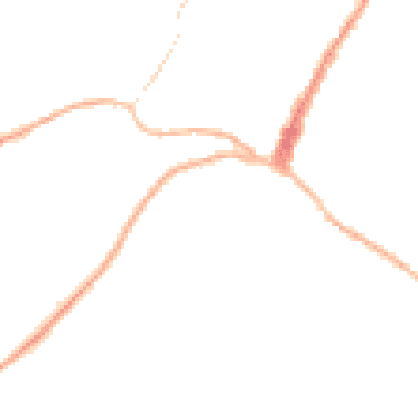 Night-time road noise heatmap for GU27 2JW